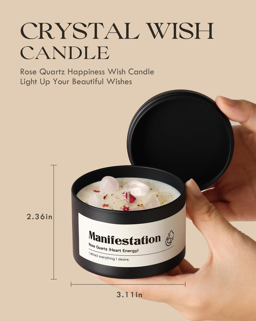 Manifestation Candle - Crystal Candle for Attraction Spiritual Gifts