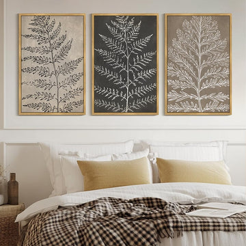 Vintage Botanical Framed Wall Art 24x36in Natural Framed