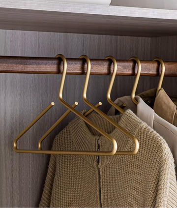 Premium Matte Gold Aluminum Coat Hangers 10 Piece Set, 16.5" Extra Smooth & Durable Metal Shirt Dress Hanger, Aluminum
