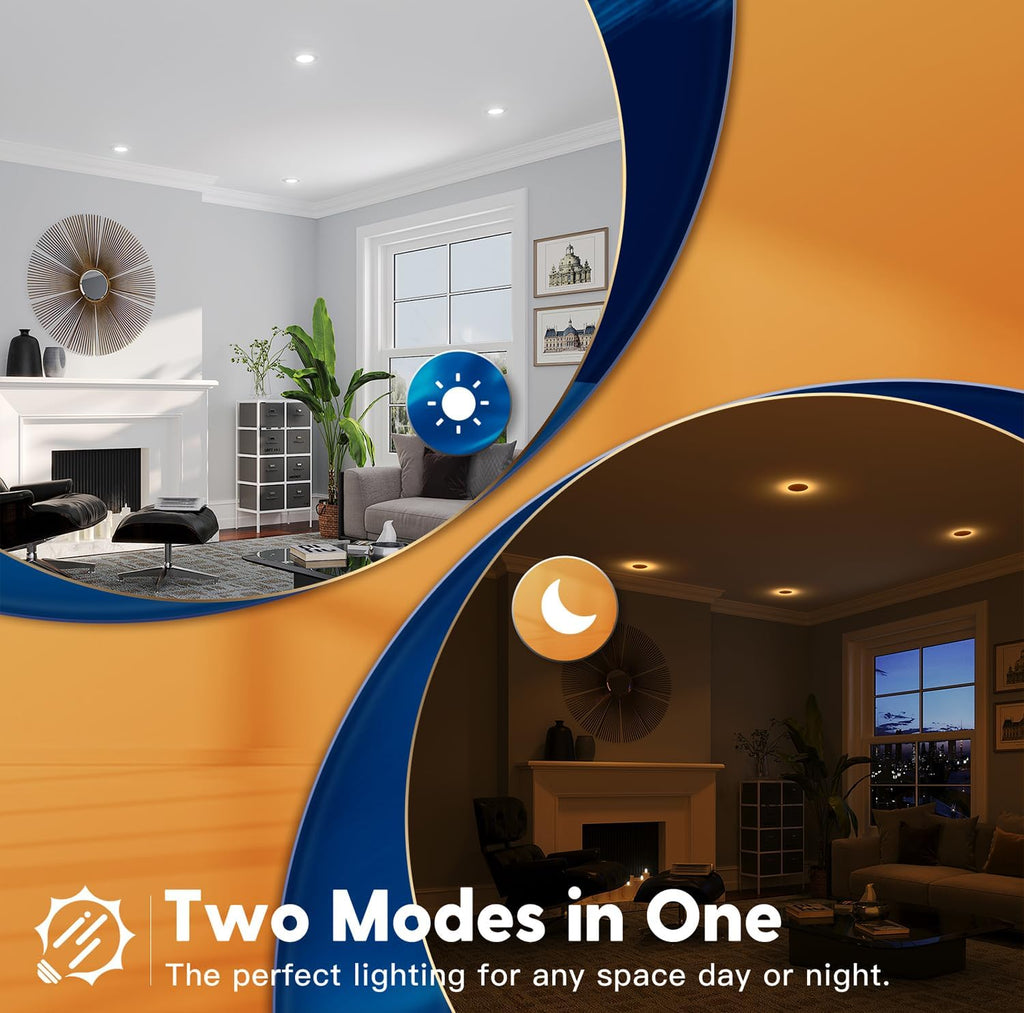 24 Pack 4 Inch 5CCT LED Recessed Lighting with Night Light
