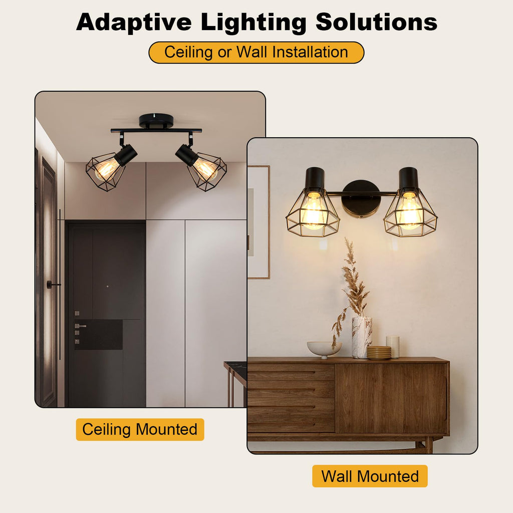 Track Lighting Black, Rotatable Ceiling Light Fixtures, E26