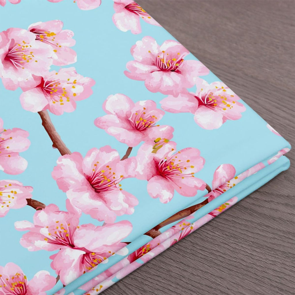 Cherry Blossom Fabric By The Yard, Japanese Floral Upholstery Fabric for