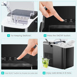 Ice Maker Machine with Handle,26lbs in 24Hrs,9 Ice Cubes in 6 Mins,Auto-Cleaning Portable Ice Maker with Basket
