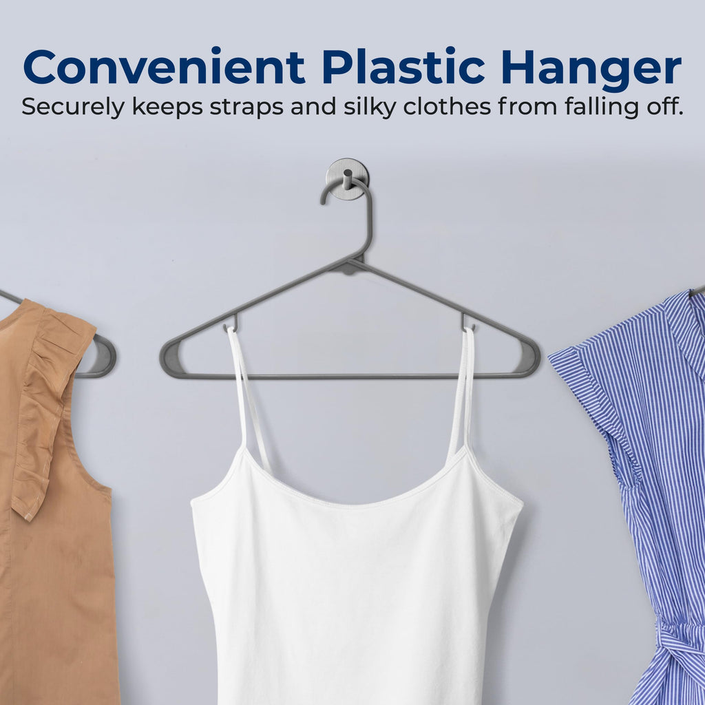 Plastic Hangers 50 Pack | Fits More Clothes in Your Closet | Slim 0.24 Inch Non-Slip Grip, Holds Up to 5.5 Lbs, for
