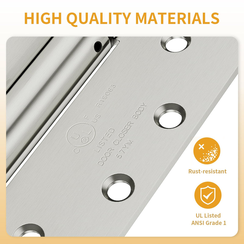 3 Pack Self Closing Door Hinges, 4.5" x 4.5" Spring Loaded Hinges