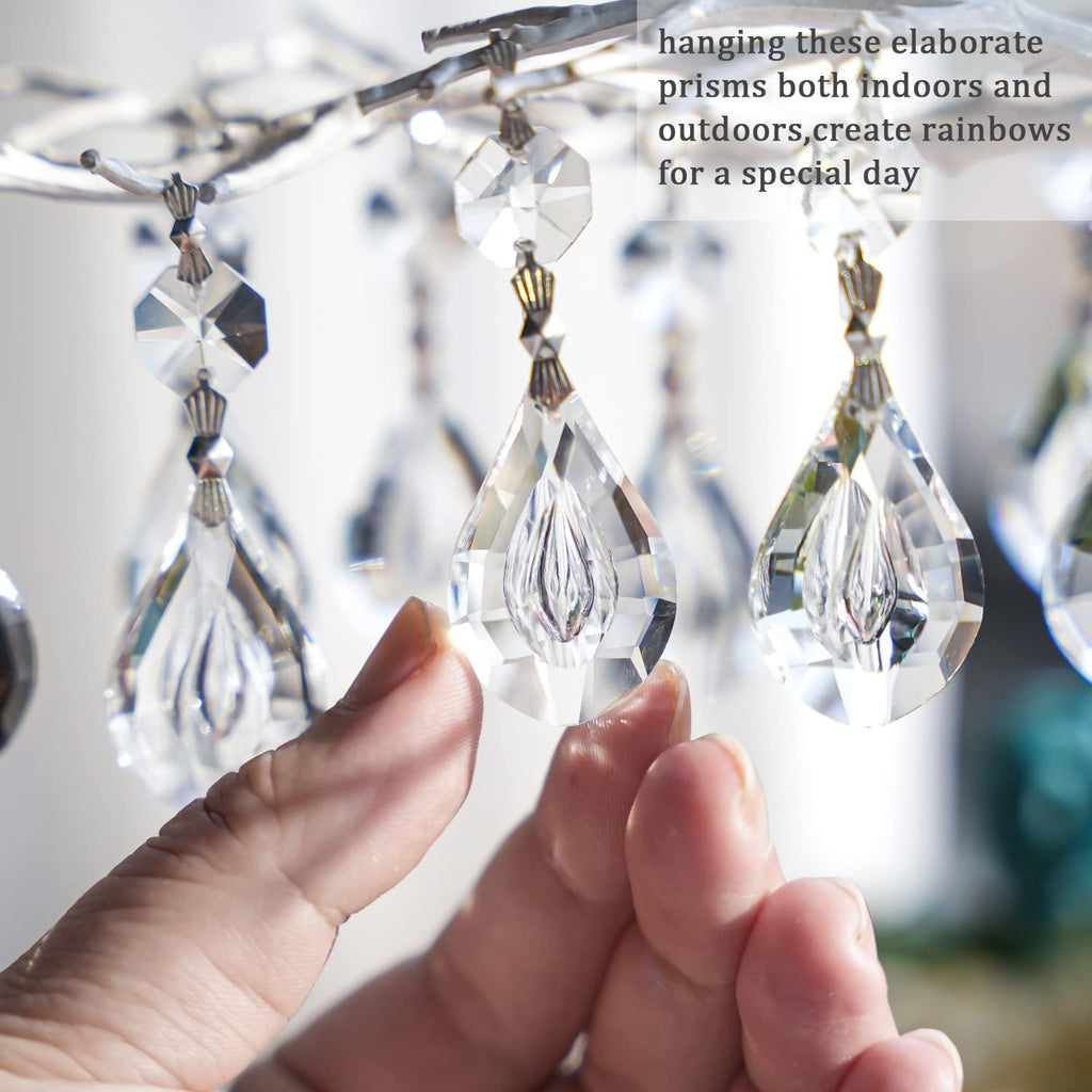 20 Pcs 38mm Crystal Loquat Pendants Chandelier Replacement Beads Decor - Clear Glass Loquat Crystal Beads 38mm for