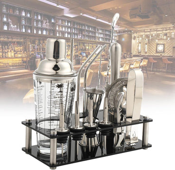 Shaker Set With Stand - Mixology Bartender Kit 25oz Professional Bar Tools Set Bar Accessories For Drink - Set of 16