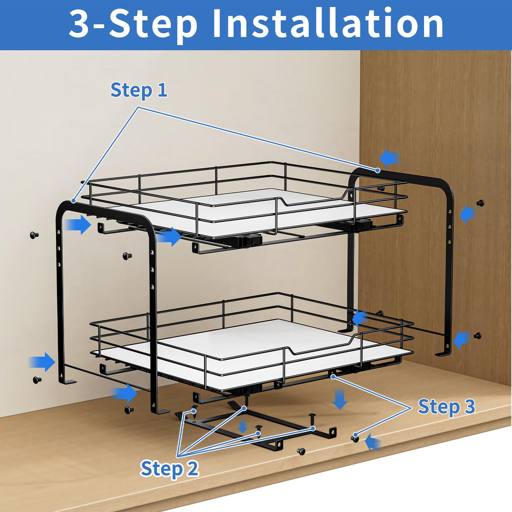 Pull Out Spice Rack, Spice Rack Organizer, Pull Out Spice Racks for Inside Cabinets, Height Adjustable Heavy