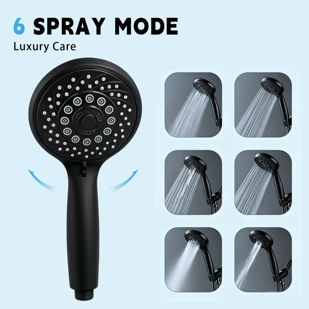 Outdoor Shower Kit Solid Brass 4 Inch Center Valve 59 Inch Hose Matte Black