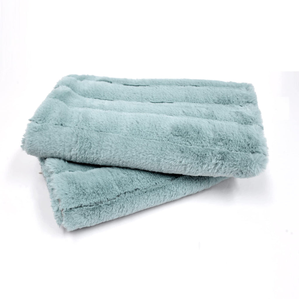 Striped Faux Fur Decorative Lumbar Throw Pillow Covers with Sherpa Back 14" x 26" Set of 2, Plush Luxury Rectangular