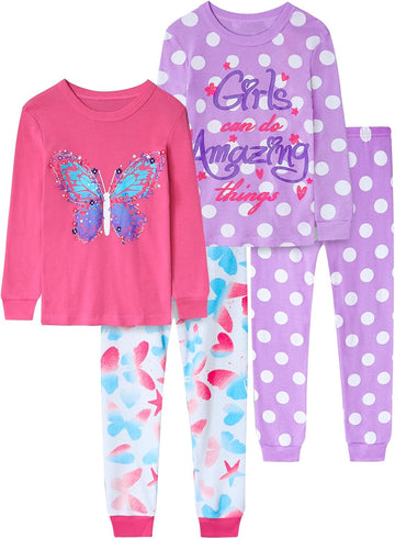 Girls Piece Pajamas Cotton Christmas Pjs Set Kids Sleepwear