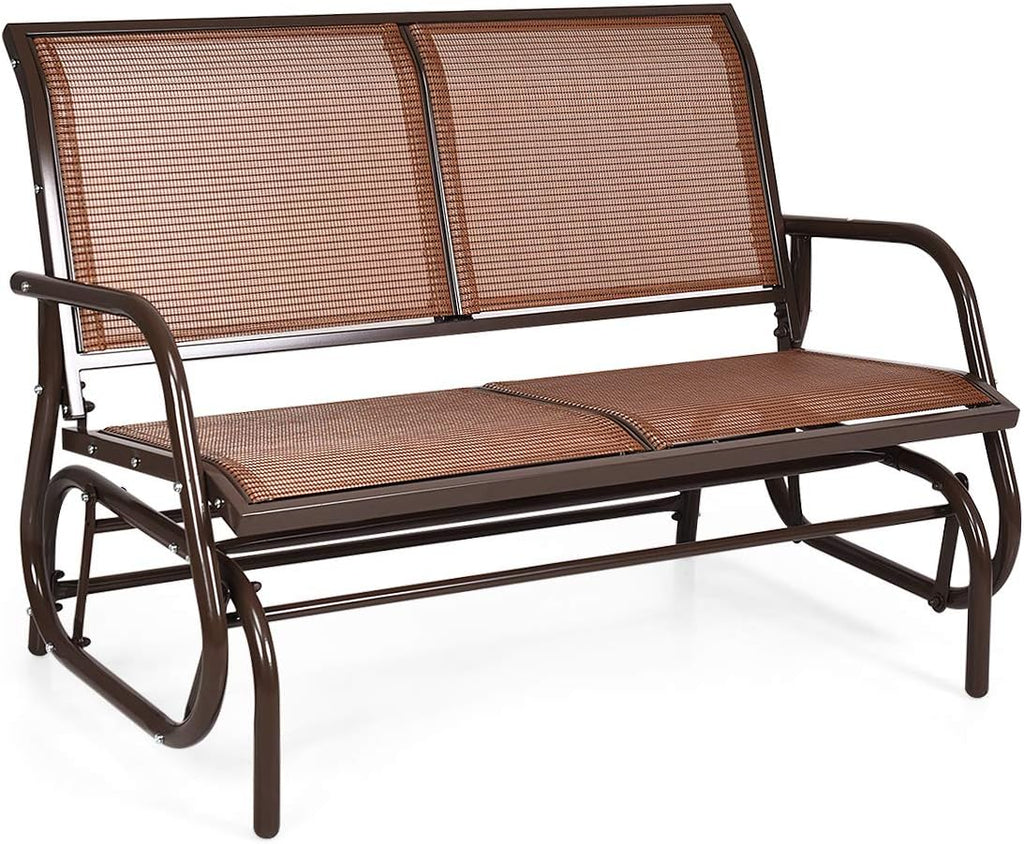 Swing Glider Chair 48 Inch with Spacious Space, 2 People Lounge Cozy Patio Bench Outdoor & Indoor , Backyard