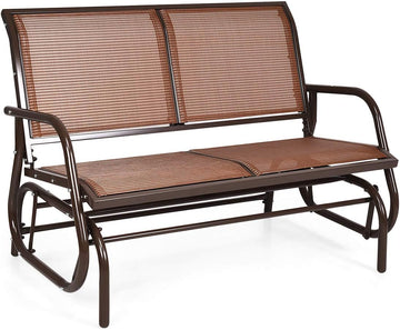 Swing Glider Chair 48 Inch with Spacious Space, 2 People Lounge Cozy Patio Bench Outdoor & Indoor , Backyard