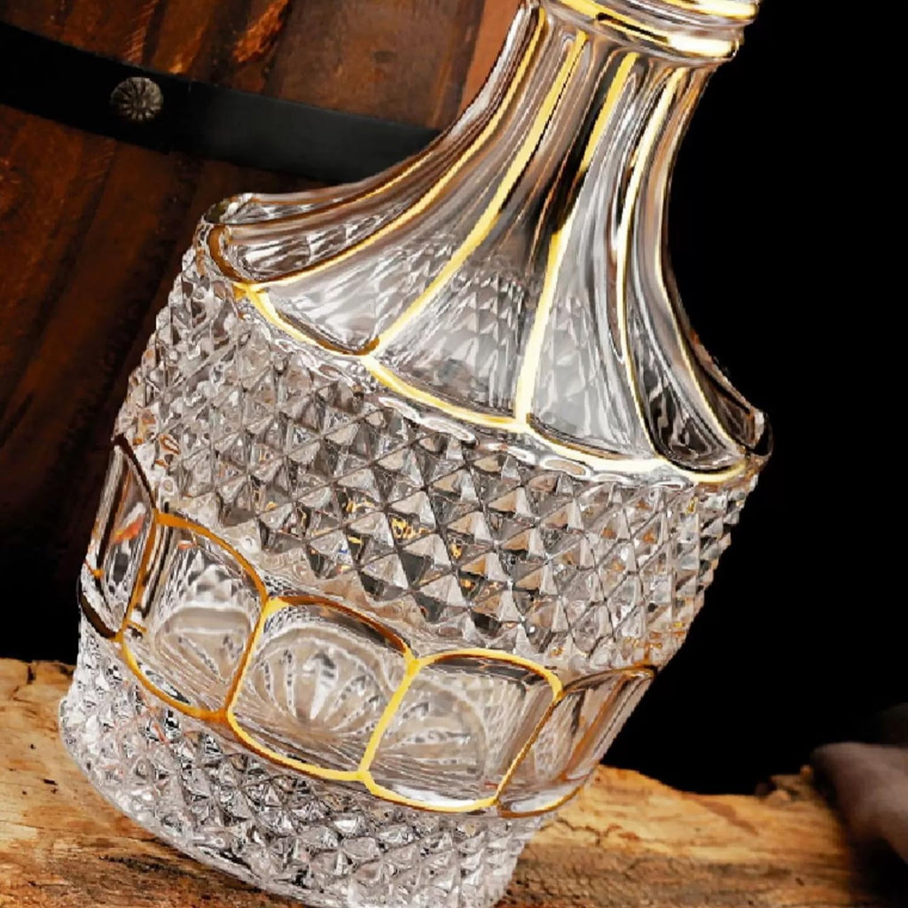 Ry Hand painted Gold design liquor Decanter,Crystal Whiskey Decanter