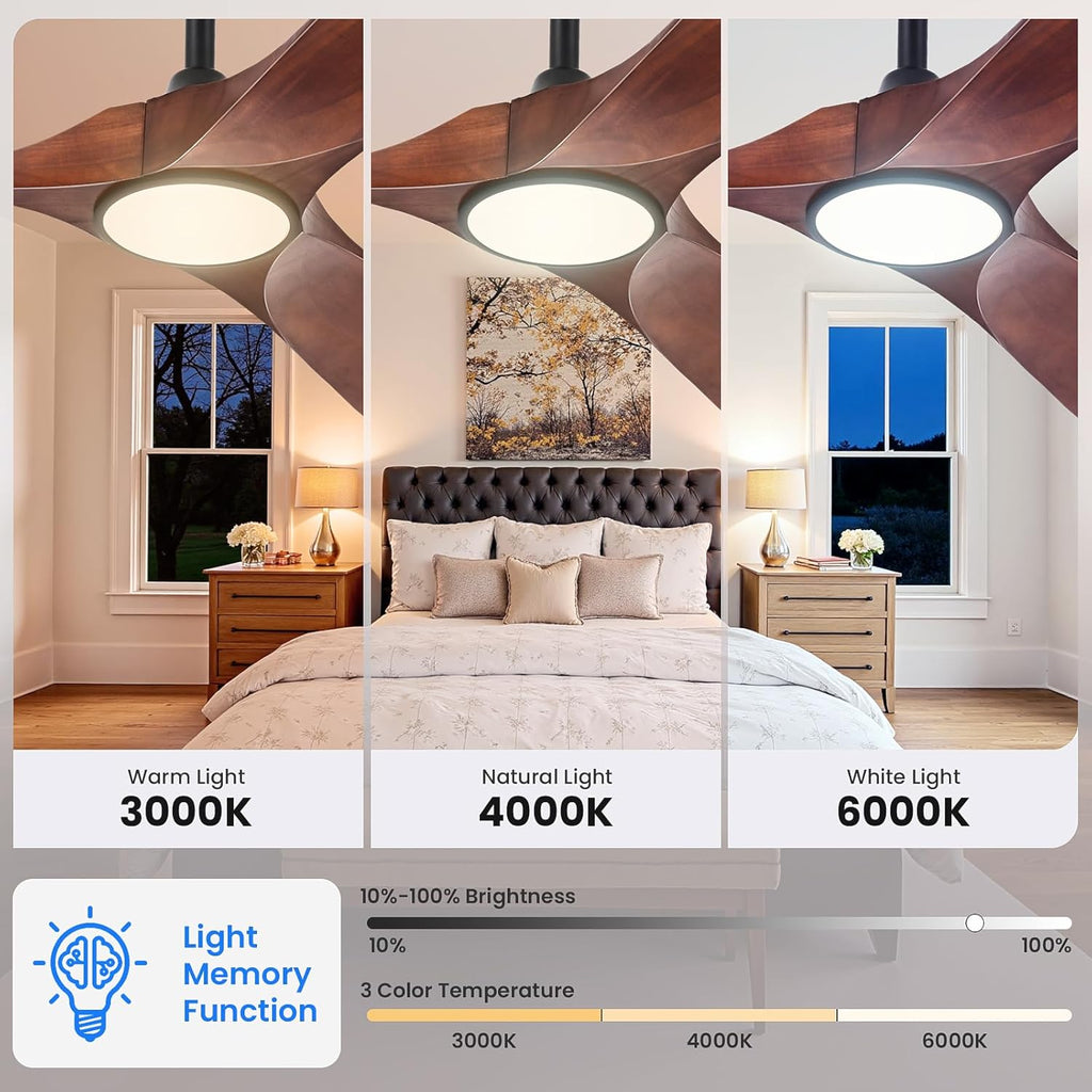 60 Inch Outdoor Ceiling Fan with Light and Remote