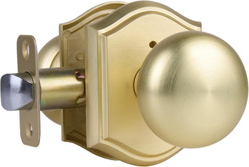 Privacy Door Knob Interior, Satin Brass, Zinc Alloy