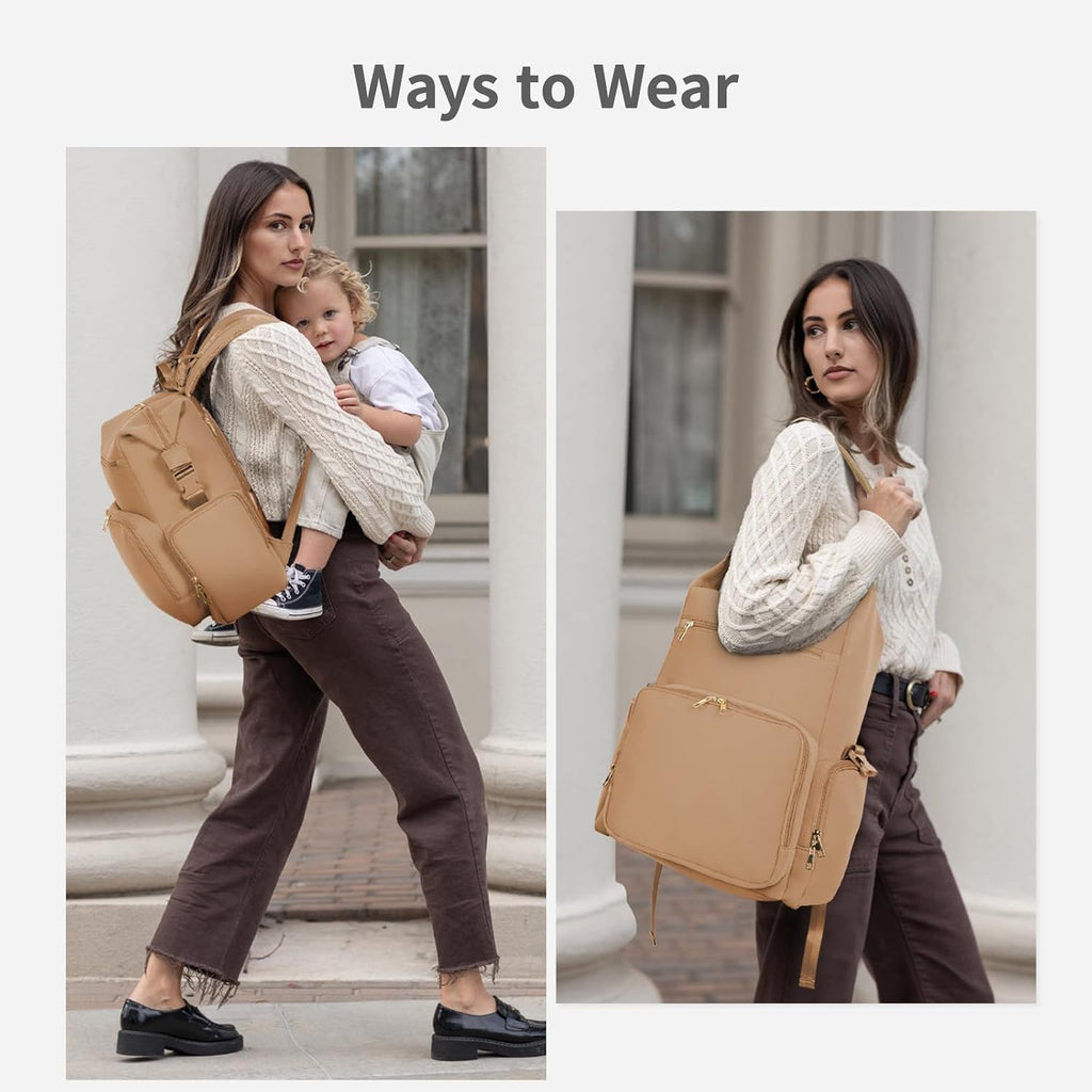 Neoprene Diaper bag Backpack Waterproof Baby Changing Bags for Mom and Dad with Changing Pad Large Travel Maternity