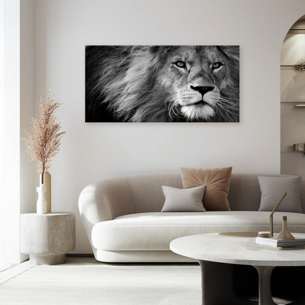 Modern Giclee Canvas Prints Wall Art Stretched Artwork Black and White Lion Pictures to Photo Paintings on