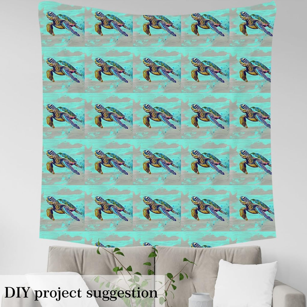Sea Turtle Fabric By The Yard Decorative Soft