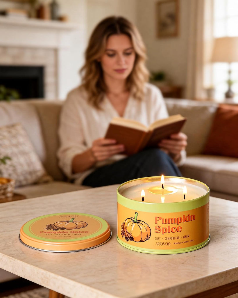 Pumpkin Spice Candle - 12oz Fall Candles Scented Decor - Set of 12