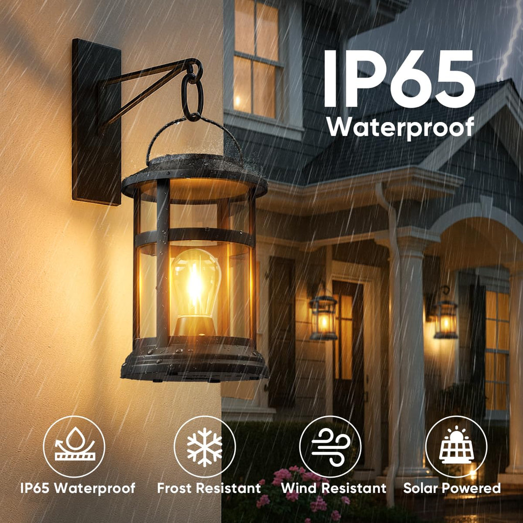 Solar Lanterns Outdoor Waterproof: 6 Pack Hanging Solar Lights for Porch