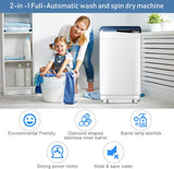 Portable Washing Machines, 7.7 lbs Load Capacity Portable Washer and Dryer Combo with Built-in Barrel Light & LED