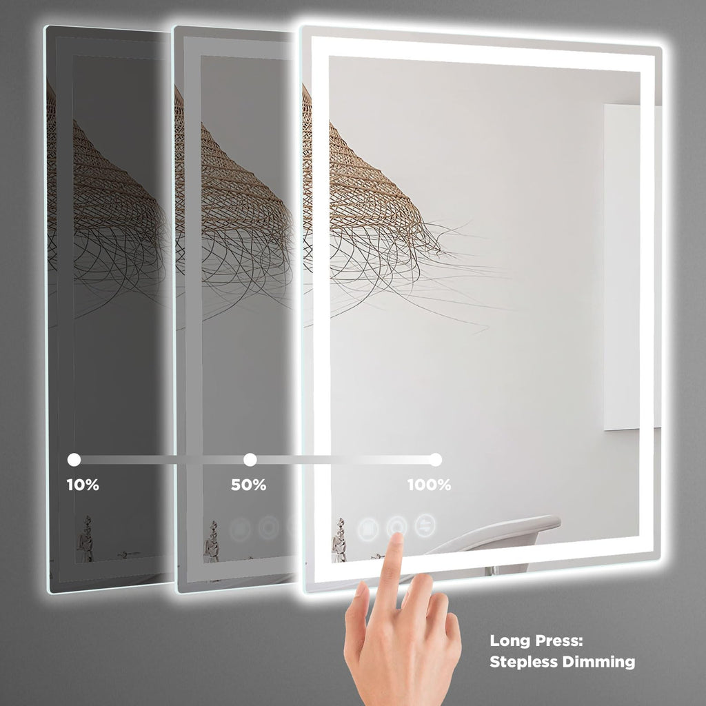 24" x 40" LED Bathroom Mirror with Lights, Memory Vanity Mirror