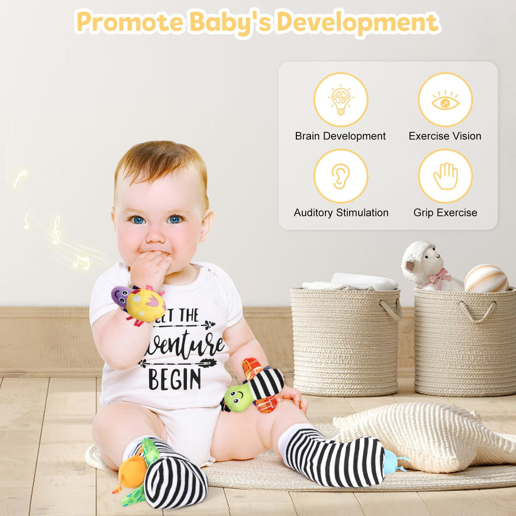 Baby Gift Set, Baby Shower Gifts, Black and White High Contrast Baby Toys 0-6 Months for Newborn Essentials Infant