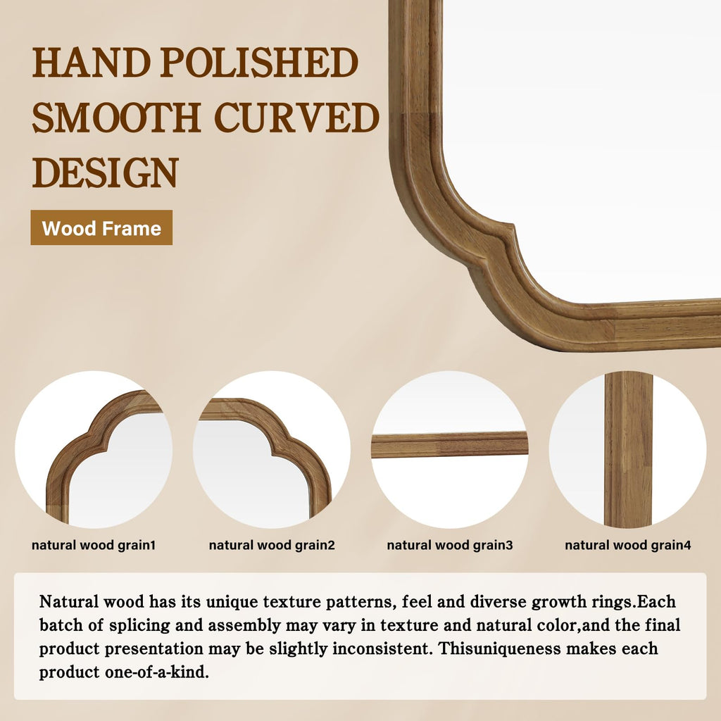 Full Length Mirror Wall Mounted 65"x22", Rustic Wooden Frame Floor Mirror, Large Full Body Mirror, Leaning or