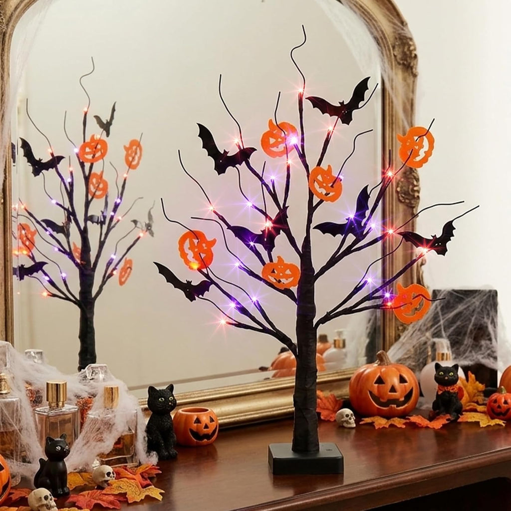 Halloween Decorations, Halloween Tree Lights, Lighted Black Tree