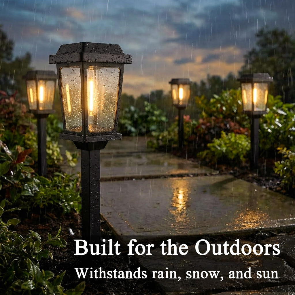 12 Pack Solar Lights Outdoor, Modern Solar Pathway Lights Outdoor, Waterproof Auto On/Off Garden Lights for Yard