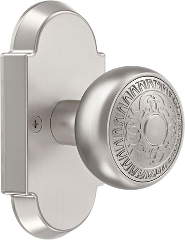 Satin Nickel Door Knobs, Passage Door Knobs, Vintage Door Knob Interior