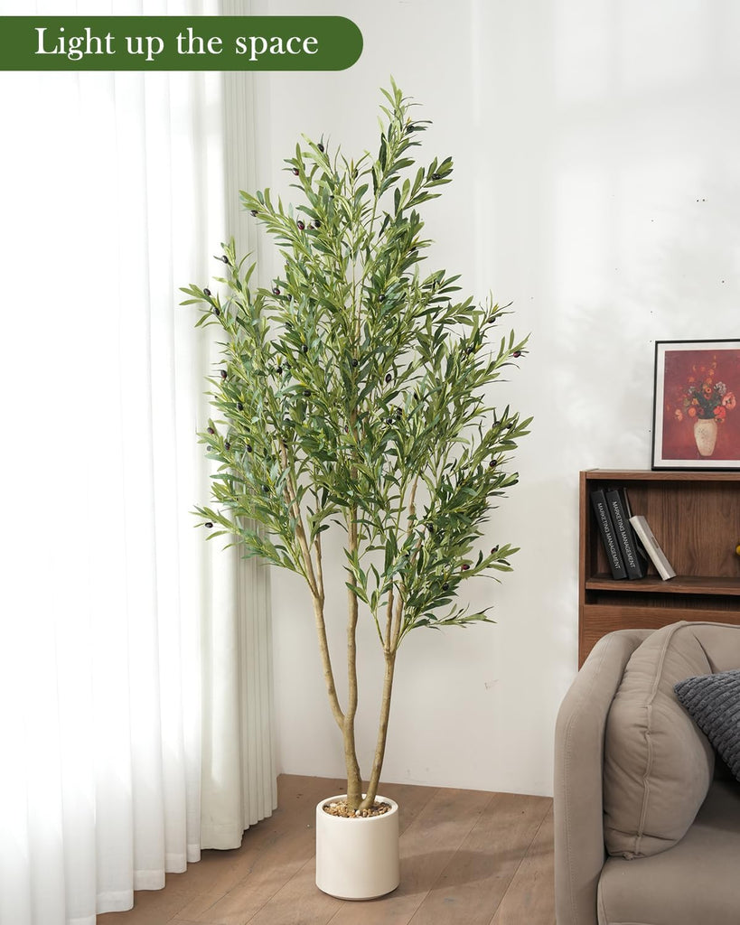 Olive Tree 6FT Fake Tree Faux Plants Indoor with Pot