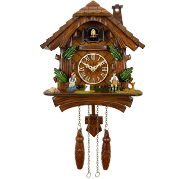 Musical Cuckoo Clock for Wall, Black Forest Chalet, Quartz