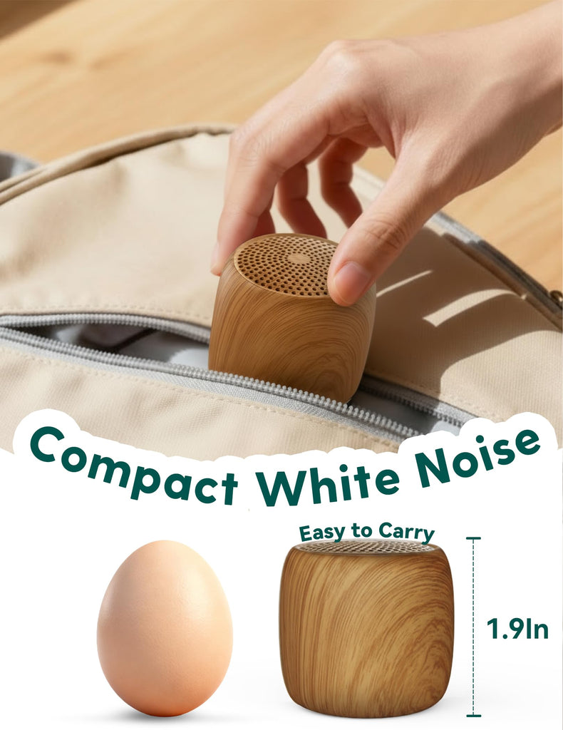 White Noise Sound Machine (Pocket Mini Pro) | 1000mAh Large Battery, 25 Non-looping Sounds for Adults, Kids & Babies