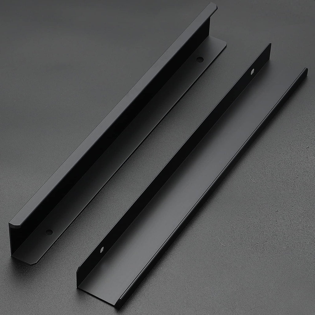3 Pack Finger Pulls for Cabinets 254mm/10 Length Black Edge Pulls