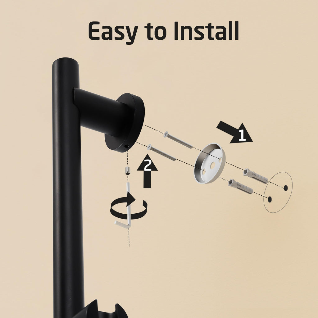 Adjustable Shower Head Holder with Slide Bar Combo, Handheld Shower Head with Hose 5-Function Handheld Shower Kit