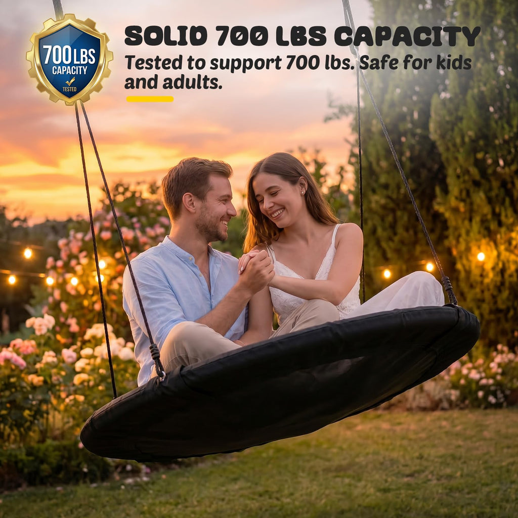 48" Large Saucer Tree Swing, 700lbs Round Swing for Kids Adults
