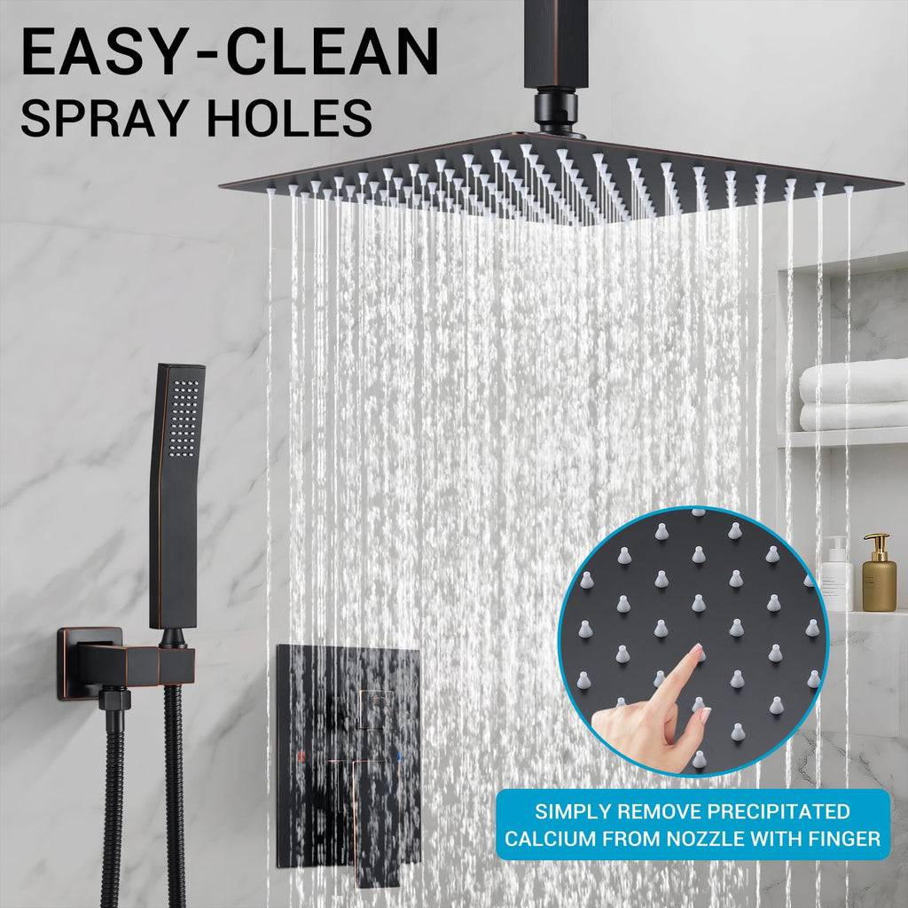 10" Square Ceiling Rain Shower Faucet Set ORB