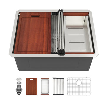 25 Inch Undermount 25"x19" Workstation Stainless Steel