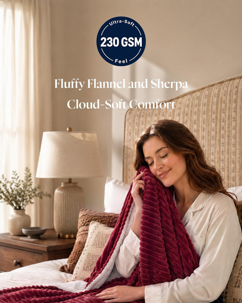 Ultrasoft Electric Blanket Throw: 3.5 LB Cozy 230 GSM Fluffy Plush