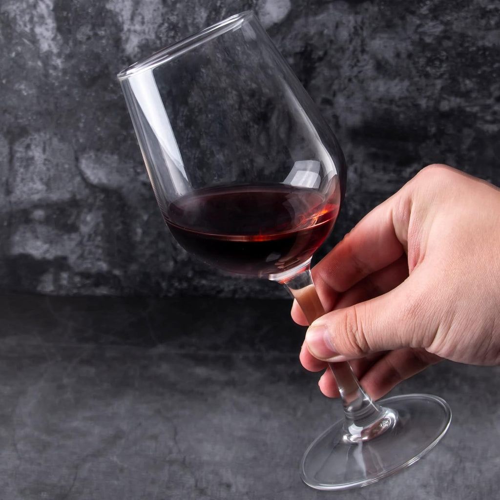 Fully Tempered Wine Glasses, Shock Resistant Wine Glass Set for Red or White Wine, Dishwasher Safe Stem Glasses for