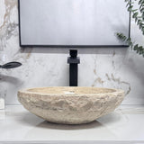 Shades of Nature Travertine Bathroom Sink - Modern Above Counter Bathroom Vessel Sink