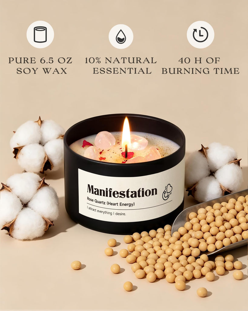Manifestation Candle - Crystal Candle for Attraction Spiritual Gifts