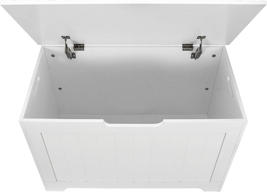 30 inches Kids Wooden Toy Chest Storage Space with 2 Safety Hinge Modern Decorative Toys Bench Box Bedroom Living