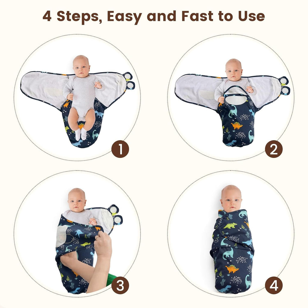 100% Cotton Baby Swaddle Sleep Sacks for Newborn, 3 Pack Soft Breathable Baby Swaddle Sack 0-3 Months for Boys Girls