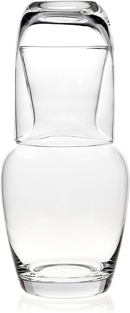 Bedside Carafe With Tumbler - Clear Glass - 2 Piece Water Pitcher And Cup Night Set
