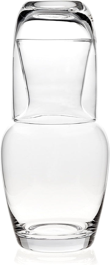 Bedside Carafe With Tumbler - Clear Glass - 2 Piece Water Pitcher And Cup Night Set