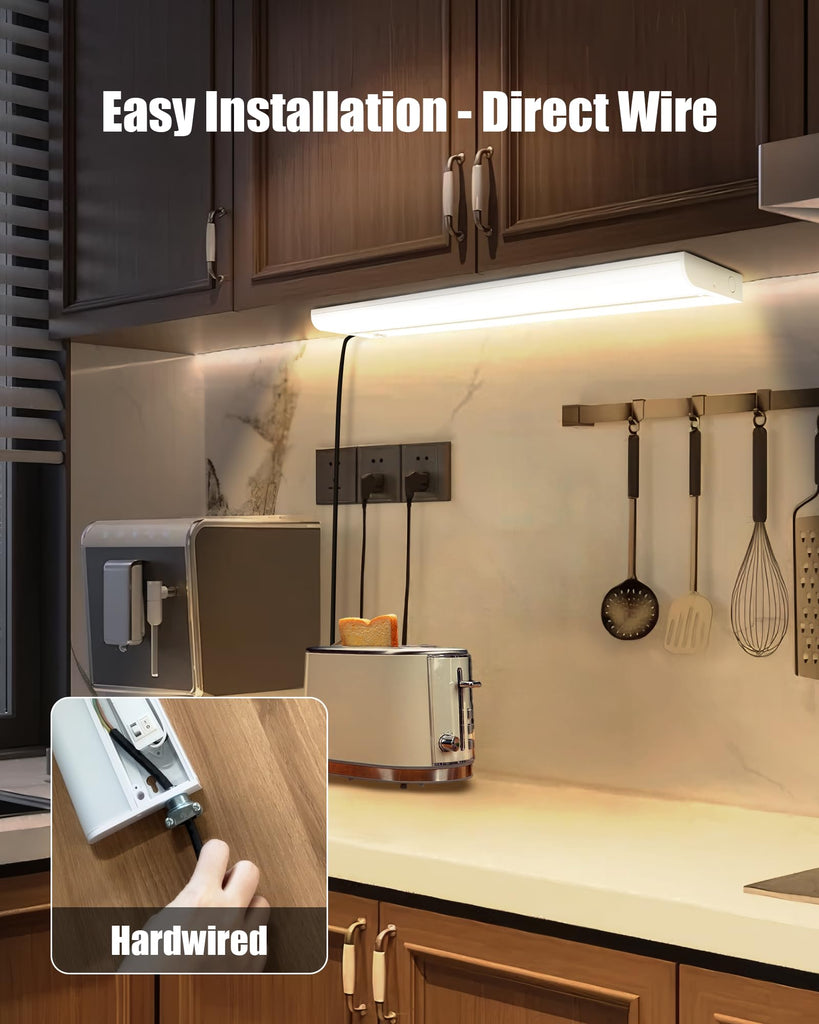 36'' Hardwired Under Cabinet Lighting, 3 Color Settings - 2700K/4000K/5000K
