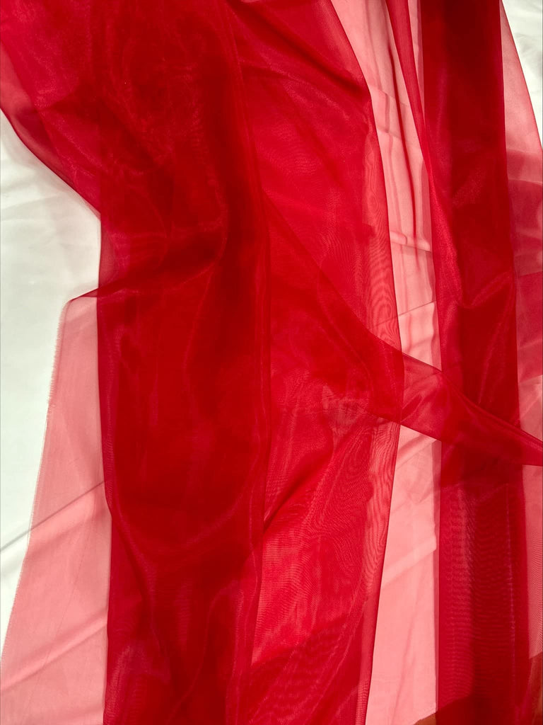 Cranberry Sheer Organza Fabric - 10 Yards - Silky, Shiny Perfect for Wedding Dresses, DIY Crafts, Party Decor, and